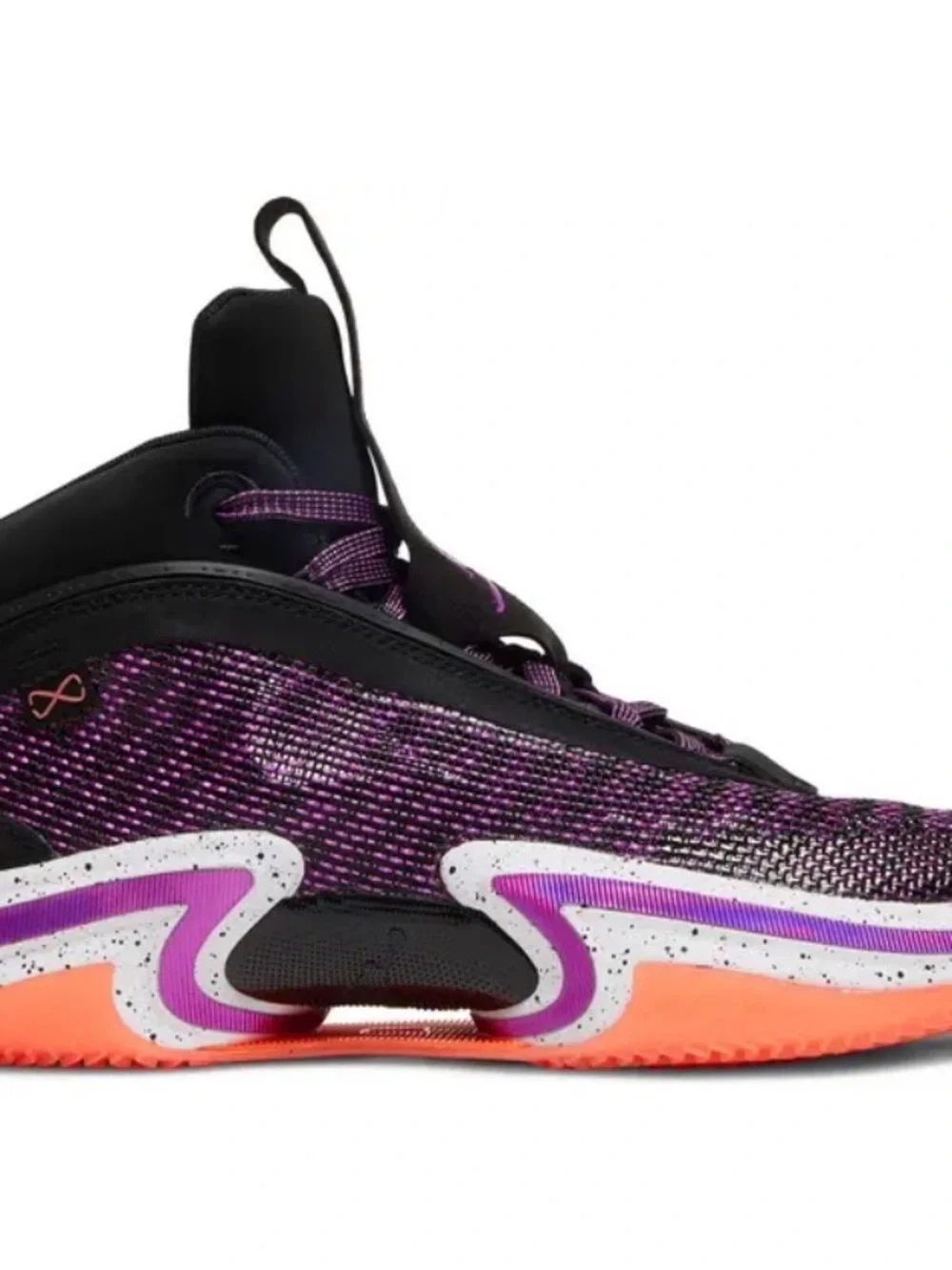 Air Jordan 36 ‘First light’ 11.5 Purple Knit Basketball Shoes with Orange Sole